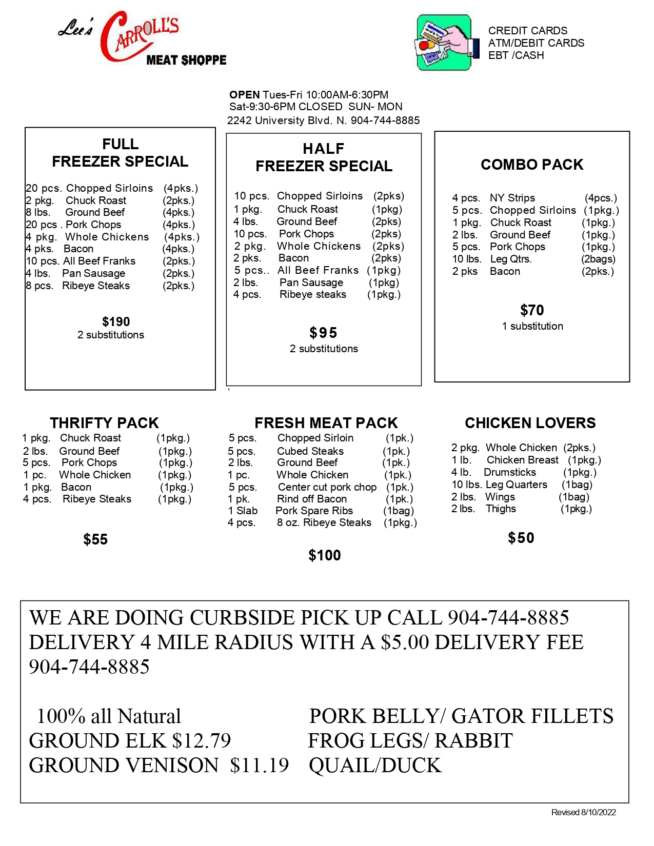 Freezer Specials